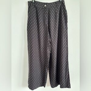 Bombay Paisley Trouser Womens Small Black‎ and Green Polka Dot Career Workwear